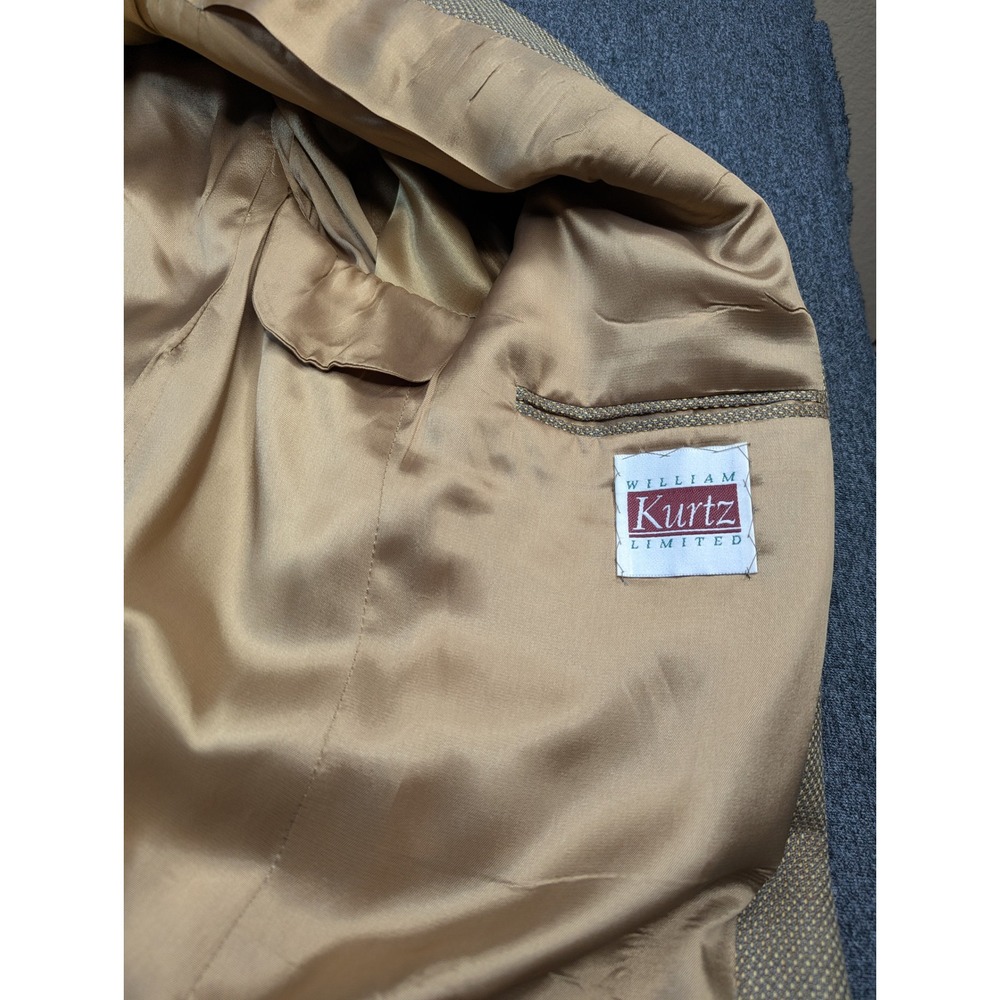 Corbin William Kurtz Mens 46R Blazer Sport Coat Tan Brown Wool Blend 2 Button - Picture 5 of 12